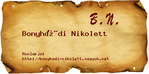 Bonyhádi Nikolett névjegykártya
